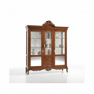 Vitrine Holz Schrank Klassische Vitrinen Holz Design Wohnzimmer Glas