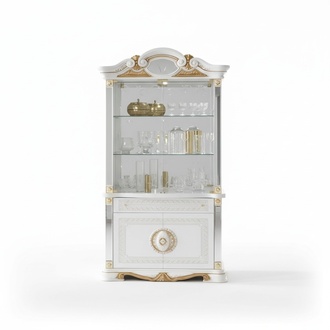 Vitrine Italienische Luxus Möbel Vitrinen Kommodenschrank Glas Design Schrank