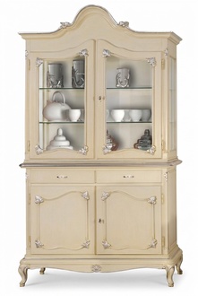 Vitrine Italienische Luxus Möbel Vitrinen Kommodenschrank Glas Design Schrank