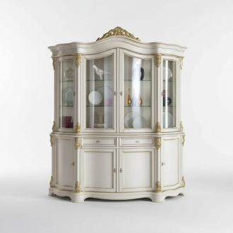 Vitrine Italienische Luxus Möbel Vitrinen Anrichte Schrank Glas Design