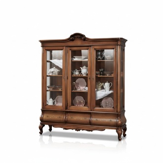 Vitrine Klassische Holzmöbel mit maßgeschneiderten Schubladen
