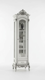 Vitrine Schrank Glas Wohnzimmer Weiß Design Italienische Möbel Neu