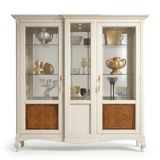 Vitrine Schrank Regal Wohnzimmer Bücherregal Holz Büroschrank