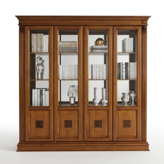 Vitrine Schrank Vitrinen Wohnzimmer Schau Schränke Design Barock Rokoko Holz neu