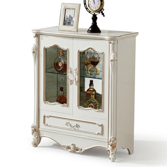 Vitrine Vitrinen Schrank Holz Schrank Glas Schränke Farbe Weiß Möbel Luxus