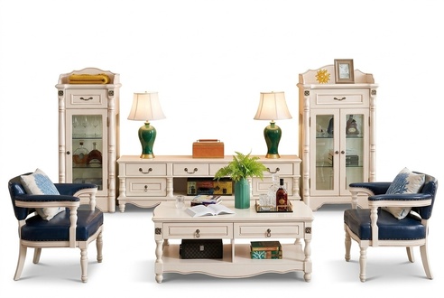 Vitrine Wohnzimmer Glas Klassisch 2tlg. Vitrinen Schrank Regal Regale Holz Set