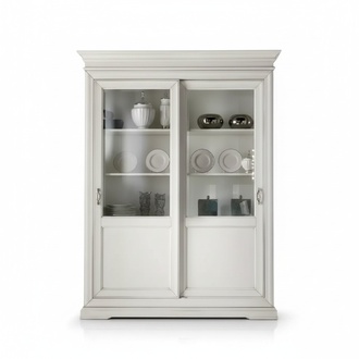 Vitrine Wohnzimmer Möbel Holz Vitrinen Glas Schrank Anrichte Weiß Neu