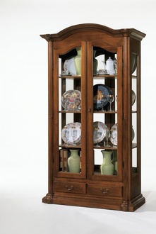 Vitrine Wohnzimmer Möbel Massive Holz Vitrinen Glas Schrank Echtholz Anrichte