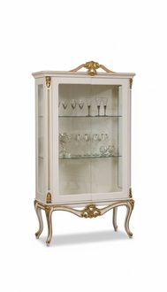 Vitrinen Glas Schrank Regal Holz Vitrine Design Art déco Wohnzimmer Neu