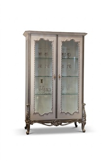 Vitrinen Glas Schrank Vitrine Wohnzimmer Holz Anrichte Luxus Möbel Neu