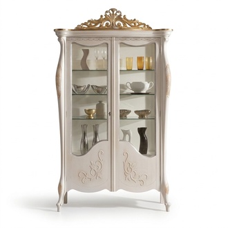 Vitrinen Glas Schrank Vitrine Wohnzimmer Holz Anrichte Italienische Möbel