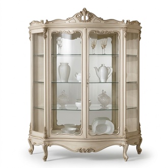 Vitrinen Glas Schrank Vitrine Wohnzimmer Holz Anrichte Luxus Möbel Neu