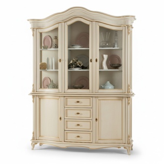 Vitrine Echtholz Sideboard Vitrine massiv Esszimmermöbel Massivholz neu