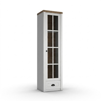 Vitrinenschrank aus Holz in Weiß modern eleganter Stil