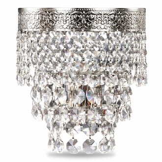 Wandleuchte Wandlampe Wandleuchten Lüster Wand Lampen Kristall Silber