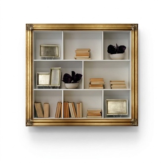 Wandregal Regal Bücherschrank Bücherregal Wohnzimmer Wand Luxus Regal Design Wohnwand