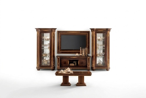 Wandschrank Wohnwand RTV Designer Möbel Wohnzimmer Vitrine Vitrinen