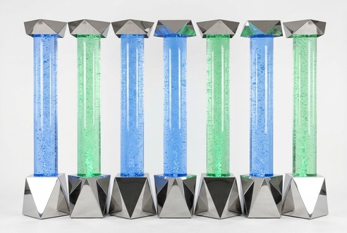Wasser Säule xxl 50x300cm big Wasserwand Säulen Wand Trennwand Led Beleuchtet