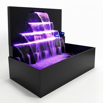 Wasserfall Brunnen Pool Anlage Edelstahl Wasserspiele Schwimmbecken