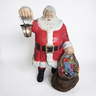 Weihnachtsmann Figur Statue Aussenleuchte Dekoration Nikolaus Skulptur 190 cm 2