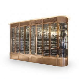 Weinschrank mit Vitrine & Glasschrank – Weinregal & Flaschenregal mit Weinkühlschrank