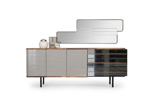Weiß Anrichte Sideboard mit Spiegel Kommode Schrank Holz Esszimmer