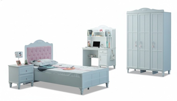 Weiß Gruppe Kinderbett Kindermöbel Kinderzimmer Bett Holz Set 4tlg