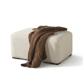 Weiß Puff Sitzpouf Sitzkissen Fußhocker Hocker Sitzhocker Rechteckig