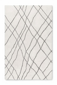 Weiß Teppich Wohnzimmerteppich Kunstteppich Kurzflor Blau Linien Muster