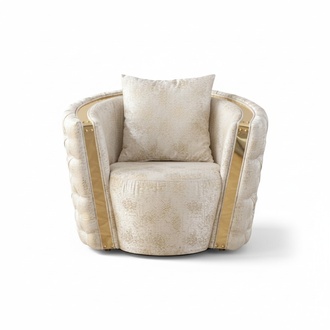 Weiße Chesterfield Sessel 2x Runde Polster Einsitzer 1-Sitzer