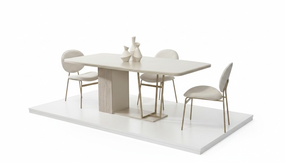 Weiße Essecke Designer Essgruppe Luxuriöse Esszimmer Möbel Stühle Tisch