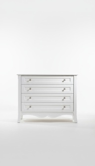 Weiße Holzkommode modern, eleganter Stauraum, zeitloses Design