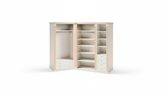 Weißer Eckkleiderschrank Exklusive Schlafzimmermöbel Massivholz Schrank