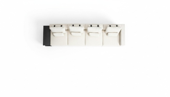 Weißer Fünfsitzer Wohnzimmer Couch Textil Möbel Moderne Sofas Design