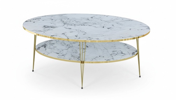 Weißer Holz-Couchtisch im modernen Design