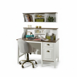 Weißer Holz-Schreibtisch im eleganten Stil für Büro und Homeoffice