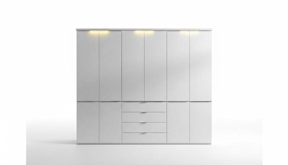 Weißer Kleiderschrank 4-Schubladen Schlafzimmer Schränke Holz Möbel