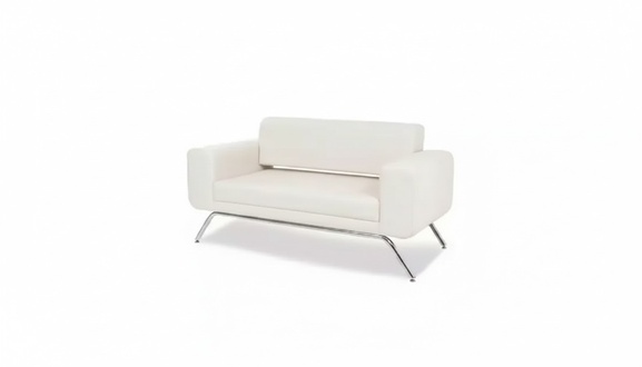 Weißer Luxus Zweisitzer Luxus Couch Textil Stoff Büroeinrichtung Möbel