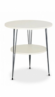 Weißer Metall Beistelltisch im modernen Design