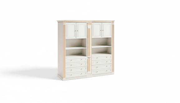 Weißer Stilvoller Schlafzimmer Kleiderschrank Massivholzmöbel Luxusmöbel