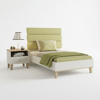 Weißes Holz Bett im eleganten Design