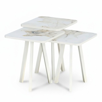 Weißes Holz Couchtisch-Set im modernen Design