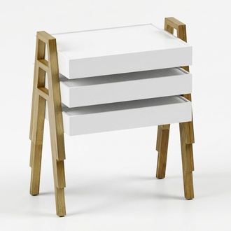 Weißes Holz Couchtisch-Set im modernen Stil