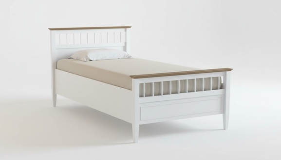 Weißes Holzbett im eleganten Design