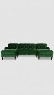 Wohnlandschaft Chesterfield Sofa U Form Couchen Polster Ecksofa Sofa