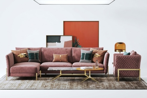Wohnlandschaft Ecksofa L Form Sessel Set Garnitur Modern Sofa Textil Couch2
