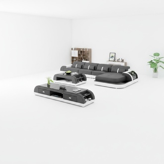 Wohnlandschaft Ecksofa L-Form Sofa Couch Design Couch Leder Modern Polster Neu