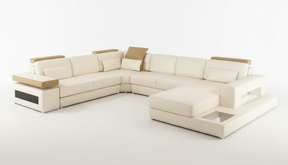 Wohnlandschaft Ecksofa Leder EckSofa Neu U Form Sofa Couch Polster