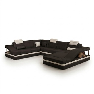 Wohnlandschaft Ecksofa Ledersofa Sofa Couch Polster Sitz Eck Garnitur Neu 2723