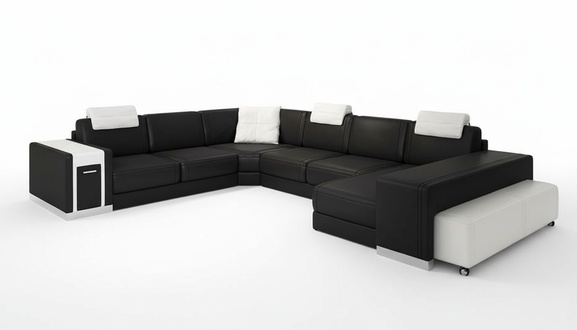 Wohnlandschaft Sofa Couch Polster Ecke XX Big Ecksofa Ledersofa Design PH3004